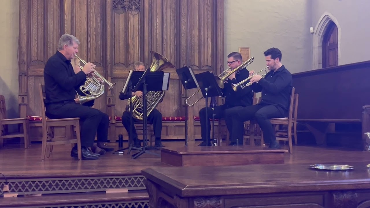 Thursday Morning Music Club hosts Brass Quintet on 2/12/26.  Just A Closer Walk by Canadian Brass.  