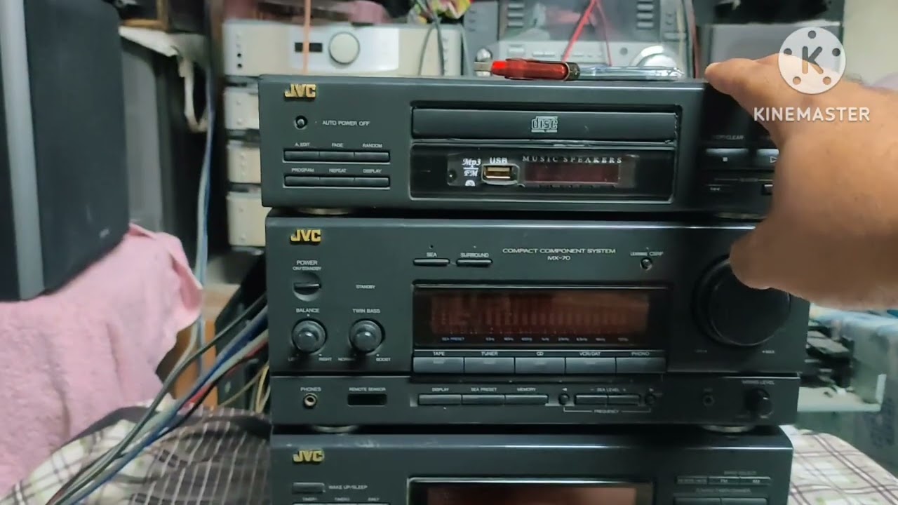 ตัวเครื่อง 4 ชั้นแยกอิสระ JVC MX 70 ชั้น CD แปลงเป็นบลูทูธและ USB ตัวเครื่องเป็นระบบ biam