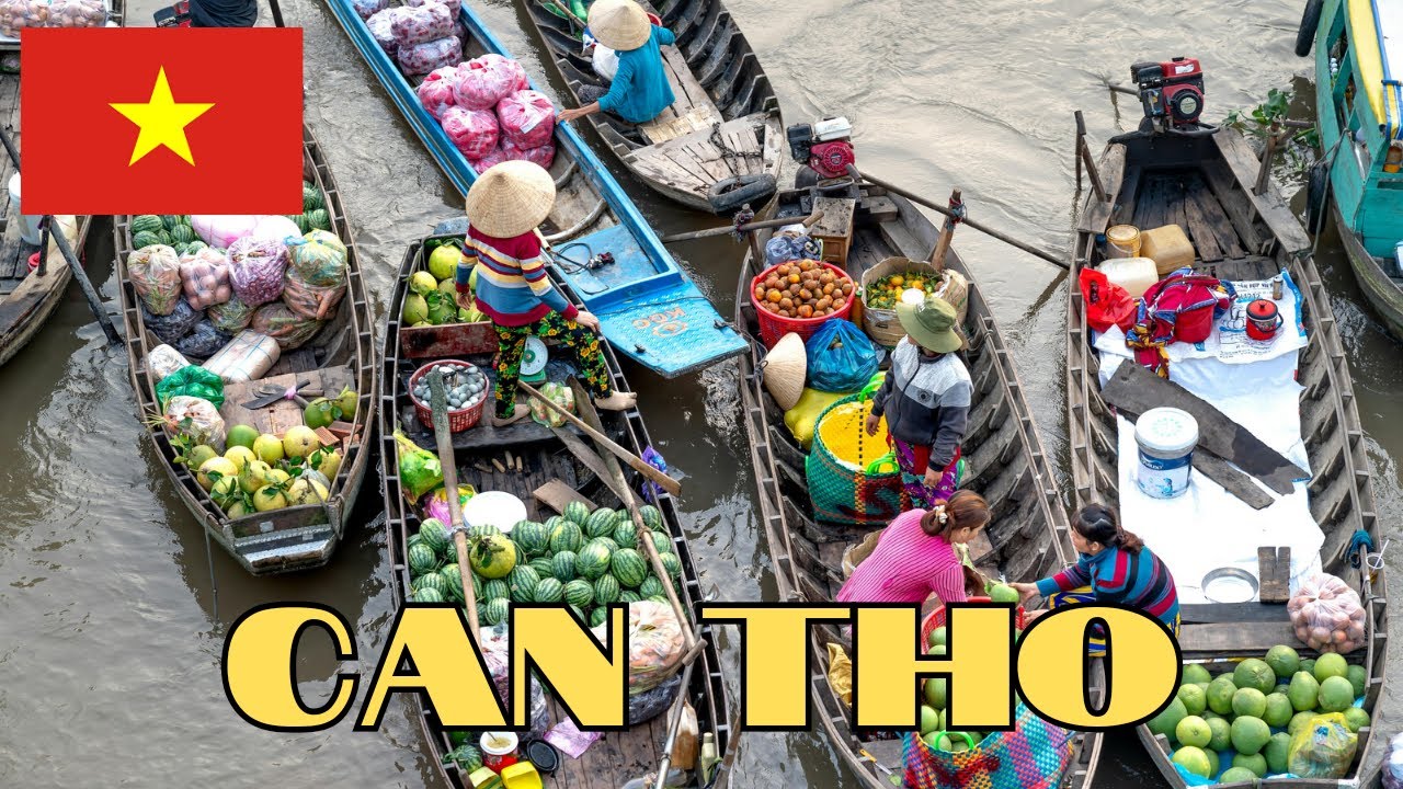 Exploring FAMOUS Floating Markets in the Mekong Delta, noodle making by hand & visit a cocoa farm