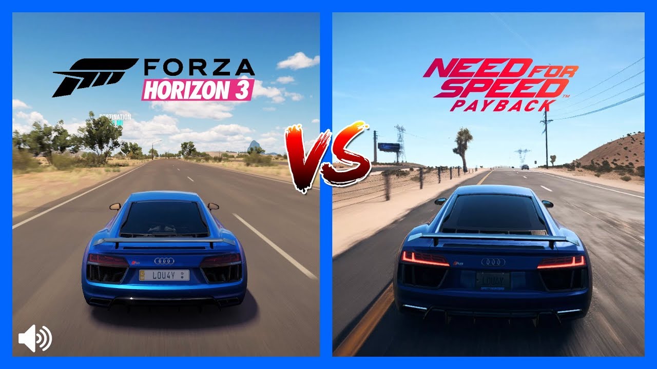 Forza Horizon 3 Vs NFS PayBack Audi R8 V10 Plus Sound Comparison