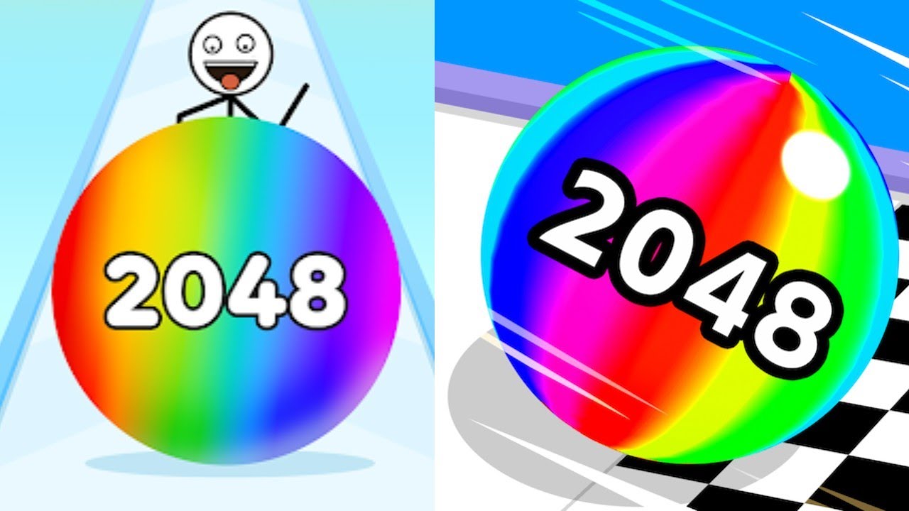 2048 | Stickman Roll vs Ball Run 2048 Merge Number Gameplay #cutiepie22yt
