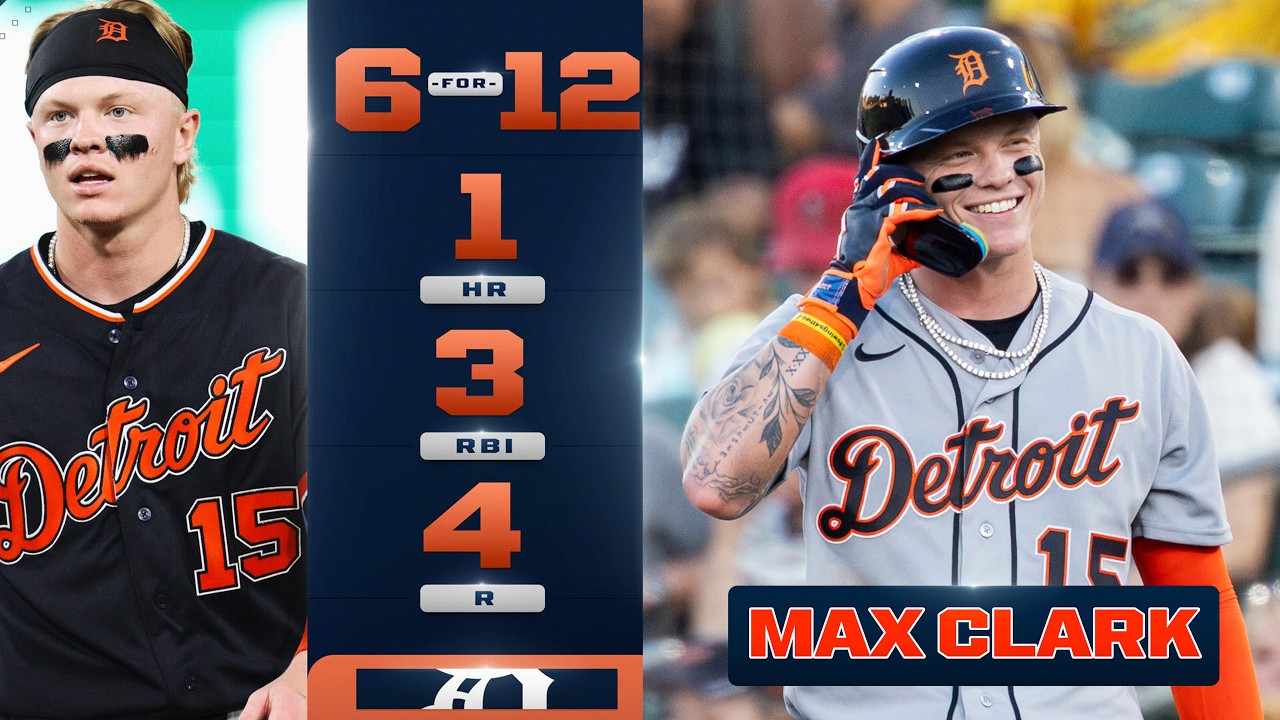 Max Clark collects 6 hits, homers and drives in 3 in 1st MLB series! 🔥 (Tigers 3-0 since his debut!)