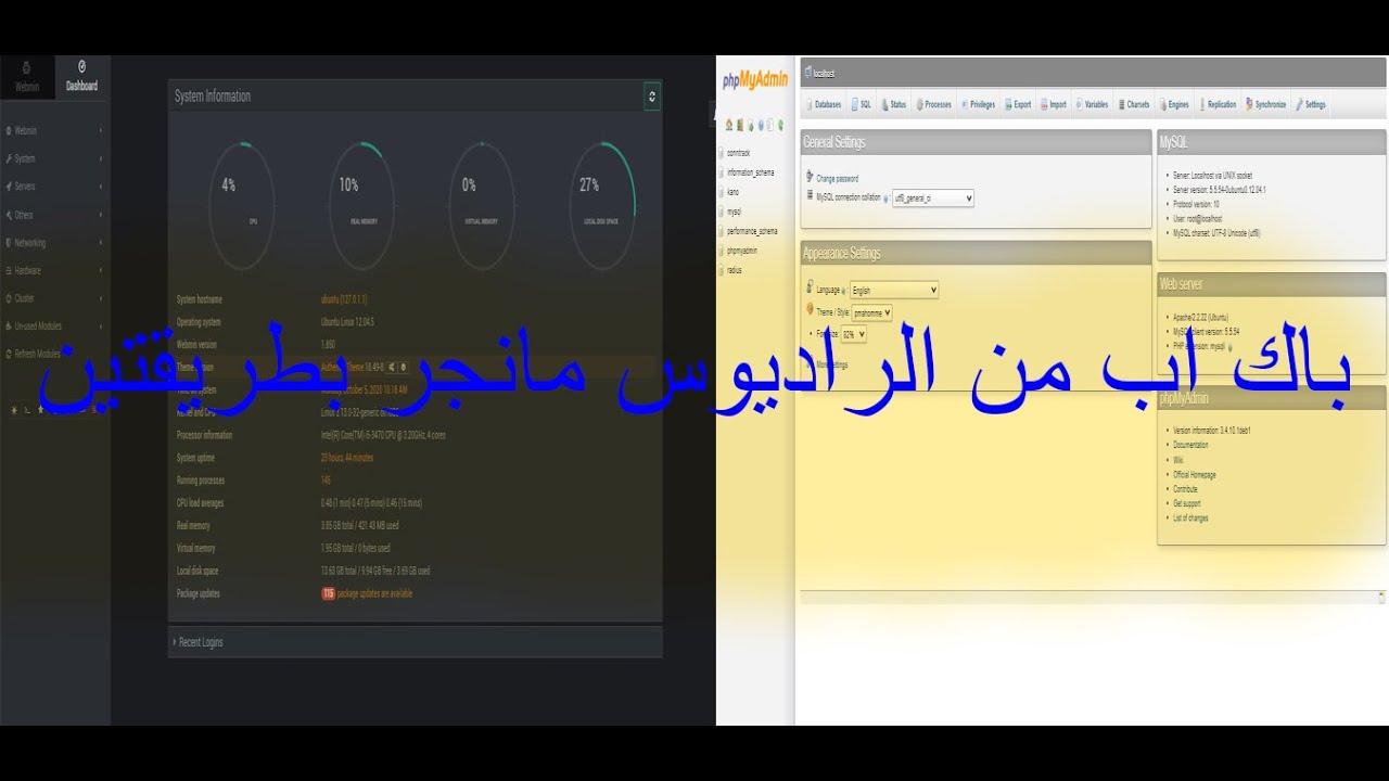 باك اب من الراديوس مانجر بطريقتين back up in radius manager