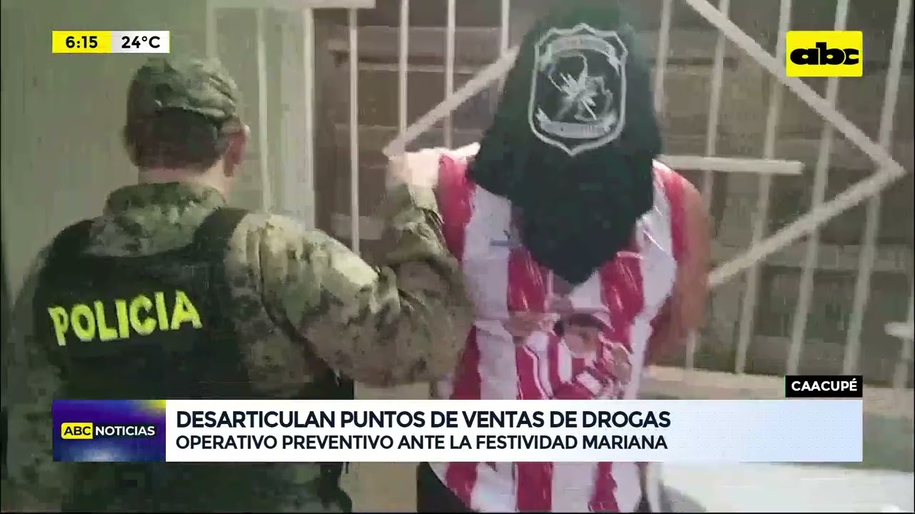 Operativo Caacupé: desarticulan puntos de venta de drogas