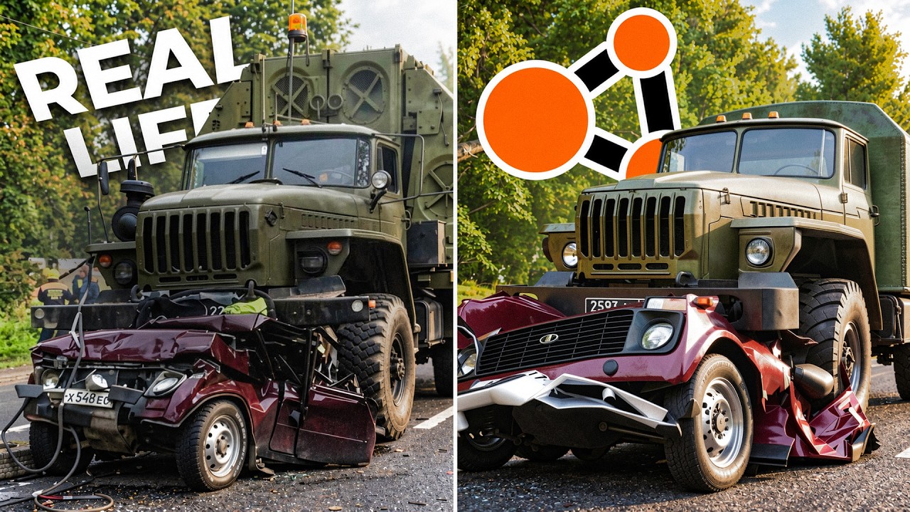 Аварии на реальных событиях в BeamNG.Drive #71