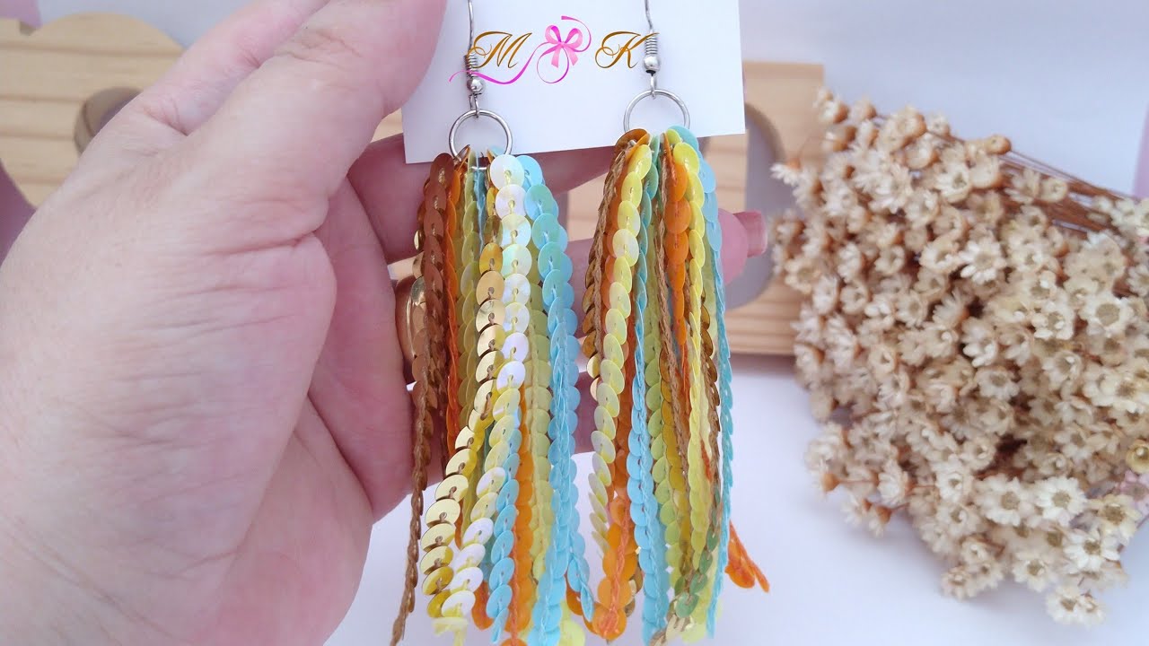 Brinco Com  fio de Paete/Lantejoulas Carnaval/Super Fácil Diy Ribbon Bow - @kakaMagalhaesLacos