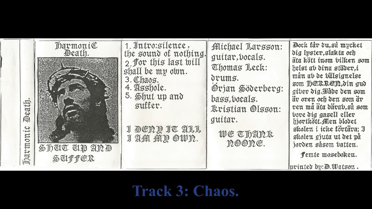 Harmonic Death - Shut Up and Suffer Full Album/Demo (1993)