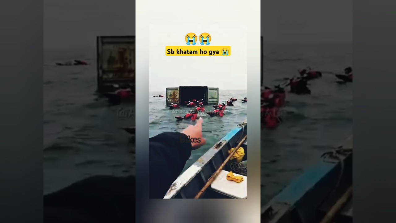 Sports Bikes Worth Millions Lost as Cargo Ship Sinks into the Sea #container #cargo #bike #shorts