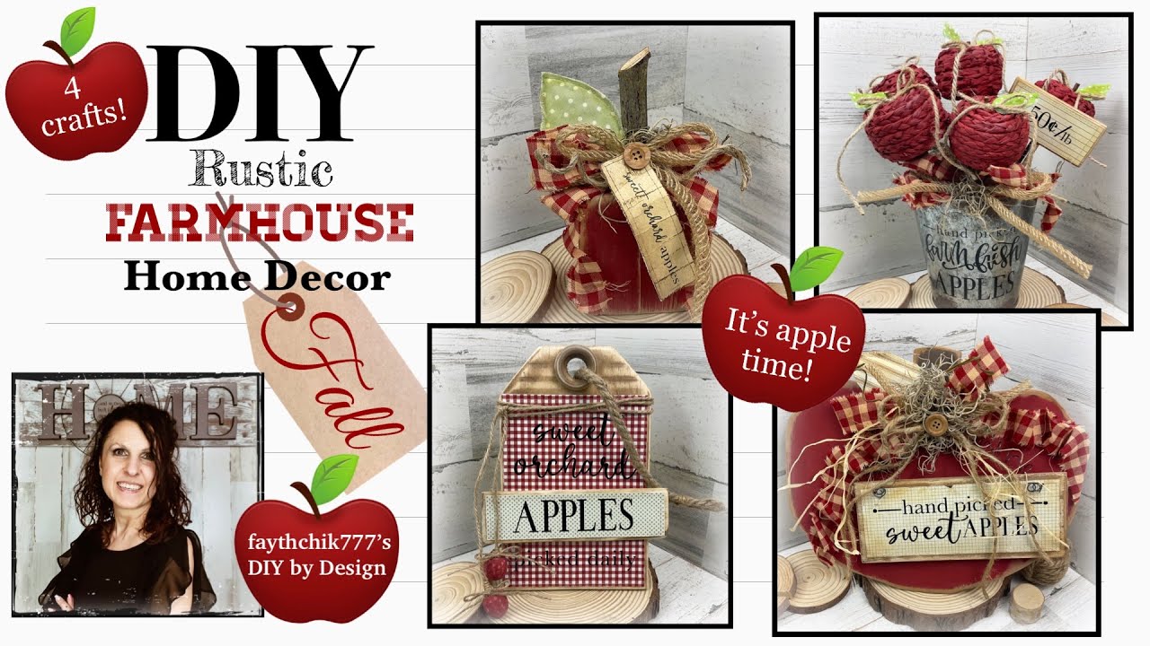 DIY Rustic Farmhouse Apple Home Decor Crafts | DIY Fall Crafts | DIY Dollar Tree Fall Apple Decor