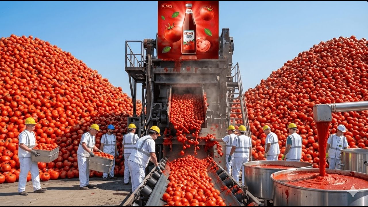 Inside a Modern Tomato Ketchup Factory | Step-by-Step Production Process