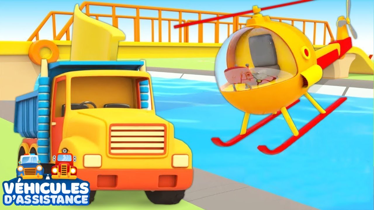 Véhicules d'assistance 🚒 construisent un pont 🌉 ! Dessin animé pour enfants
