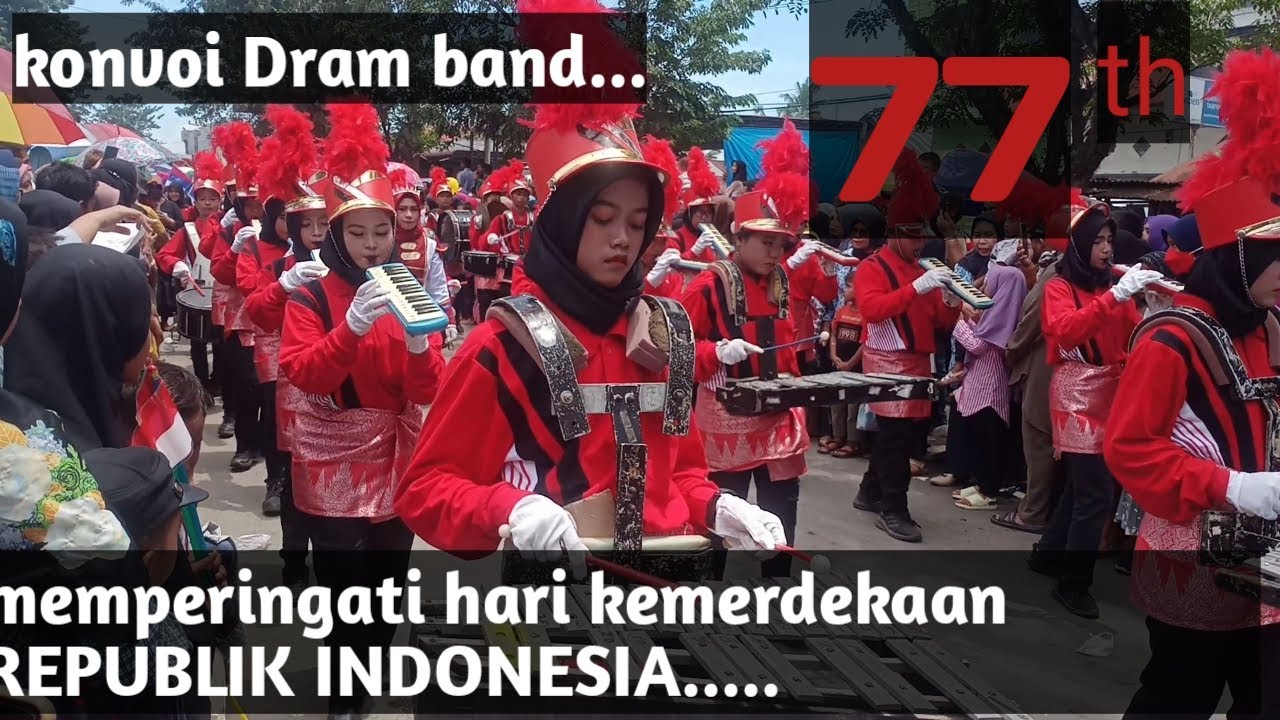 Pawai Drum band HUT RI ke 77..|| kota tanjung pura kabupaten LANGKAT