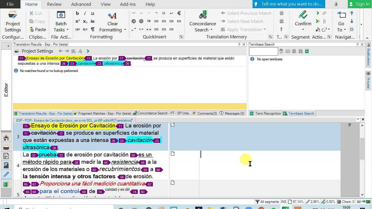 Trados - criar memória de tradução e importar