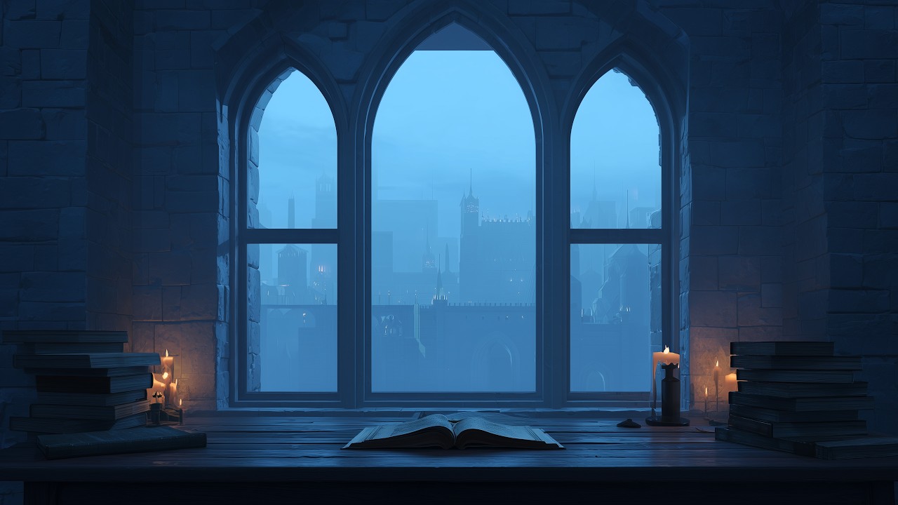Fantasy Medieval Ambient | Wizard Tower Study at Night 🌙