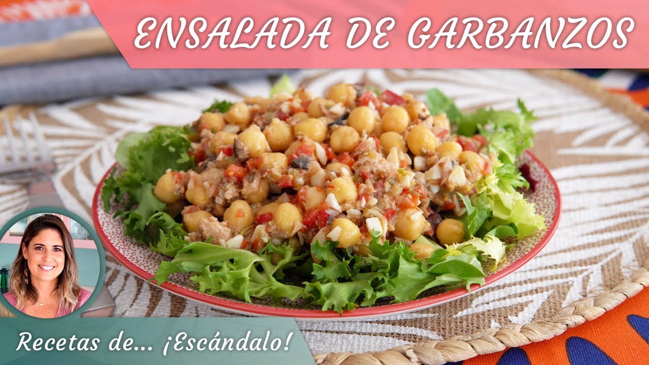 ENSALADA DE GARBANZOS con atún y pimiento rojo