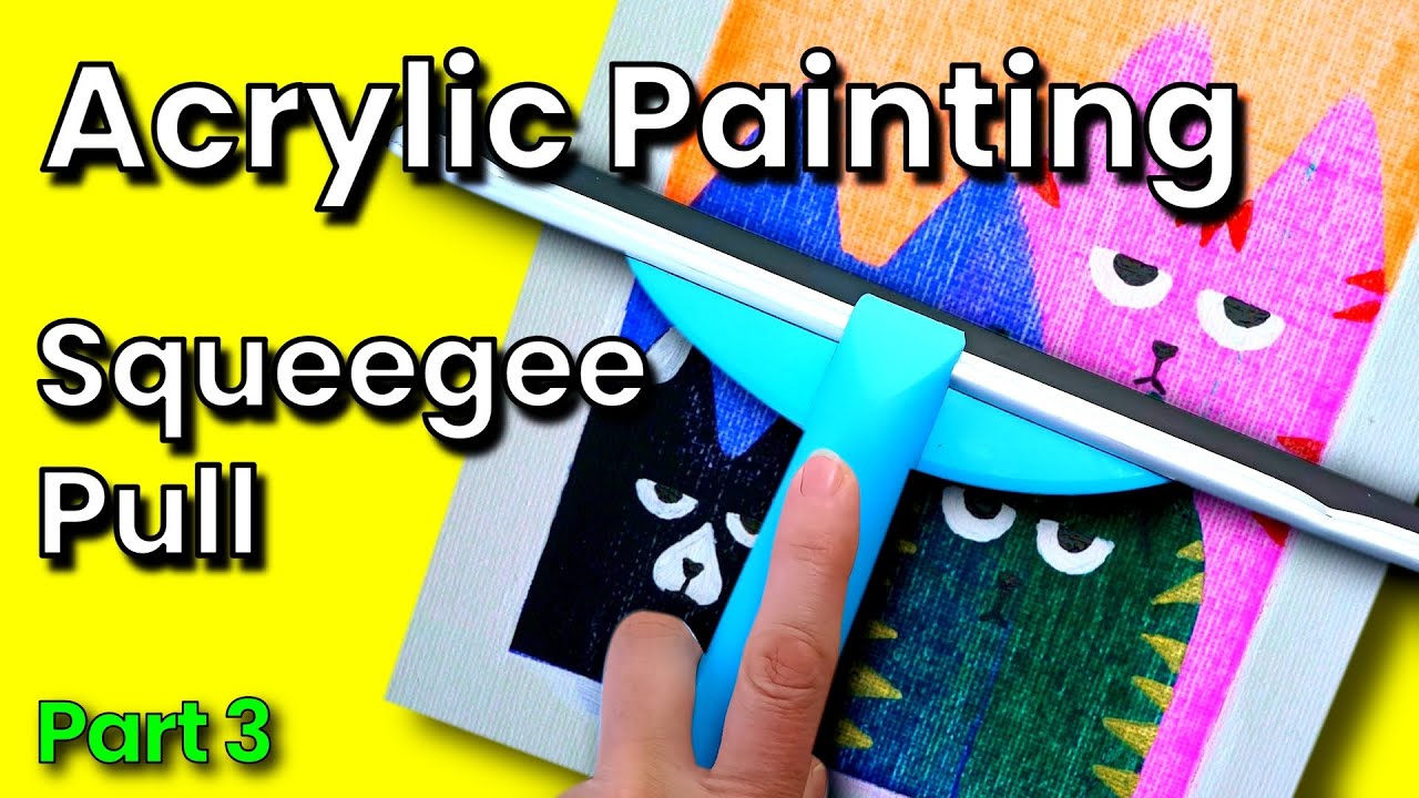 Cute Cat 😺 Squeegee Art 🎨