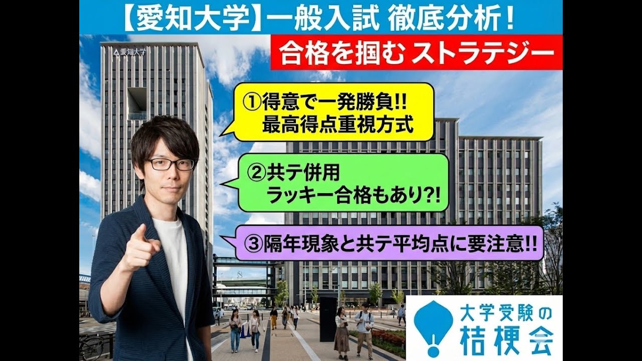 2026年度  愛知大学 一般入試  合格ストラテジー 最新動向から合格を掴む出願戦略　#共通テスト #大学受験の桔梗会  #愛知大学 #大学受験