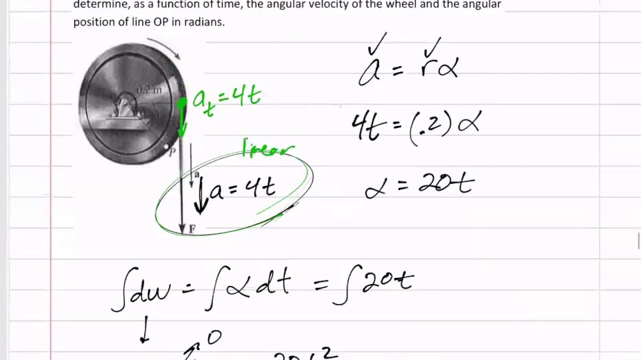 Dynamics - Angular motion example 4