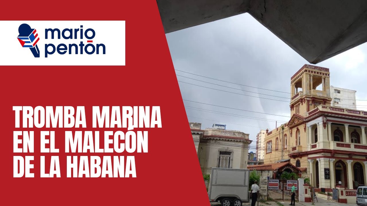 En video: Tromba marina en el malecón de La Habana en estos momentos