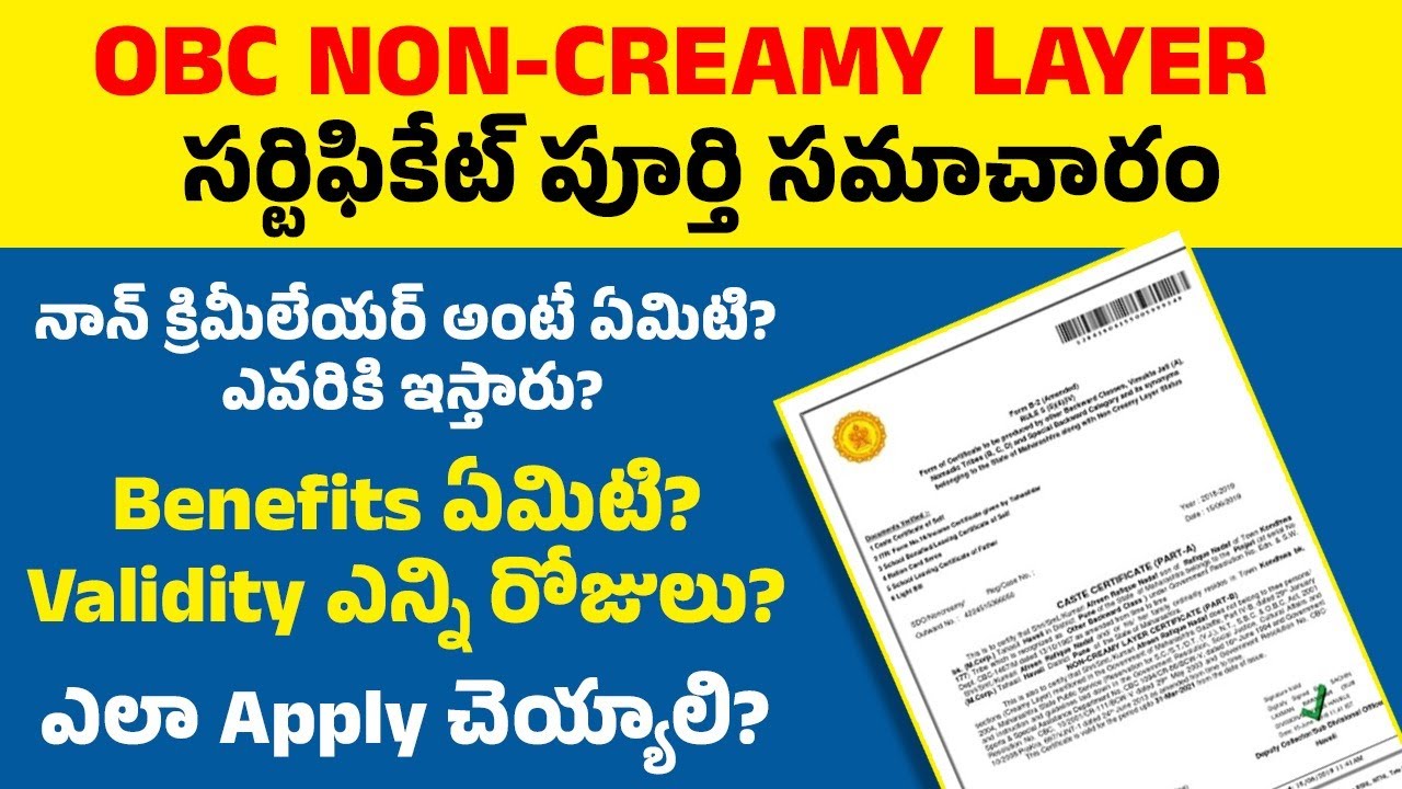 OBC Non-Creamy Layer Certificate: Eligibility, Benefits, and Application Process Explained