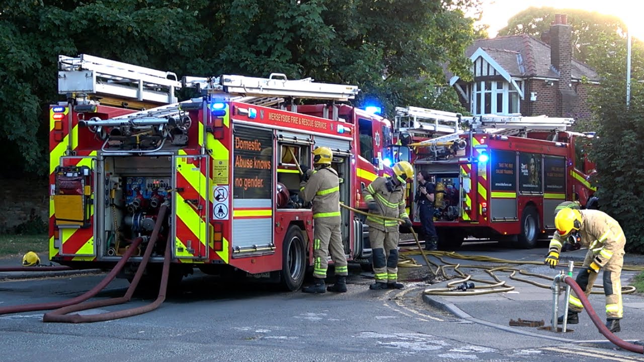Firefighters in Action at Abandoned Building Fire | Merseyside Fire & Rescue Service
