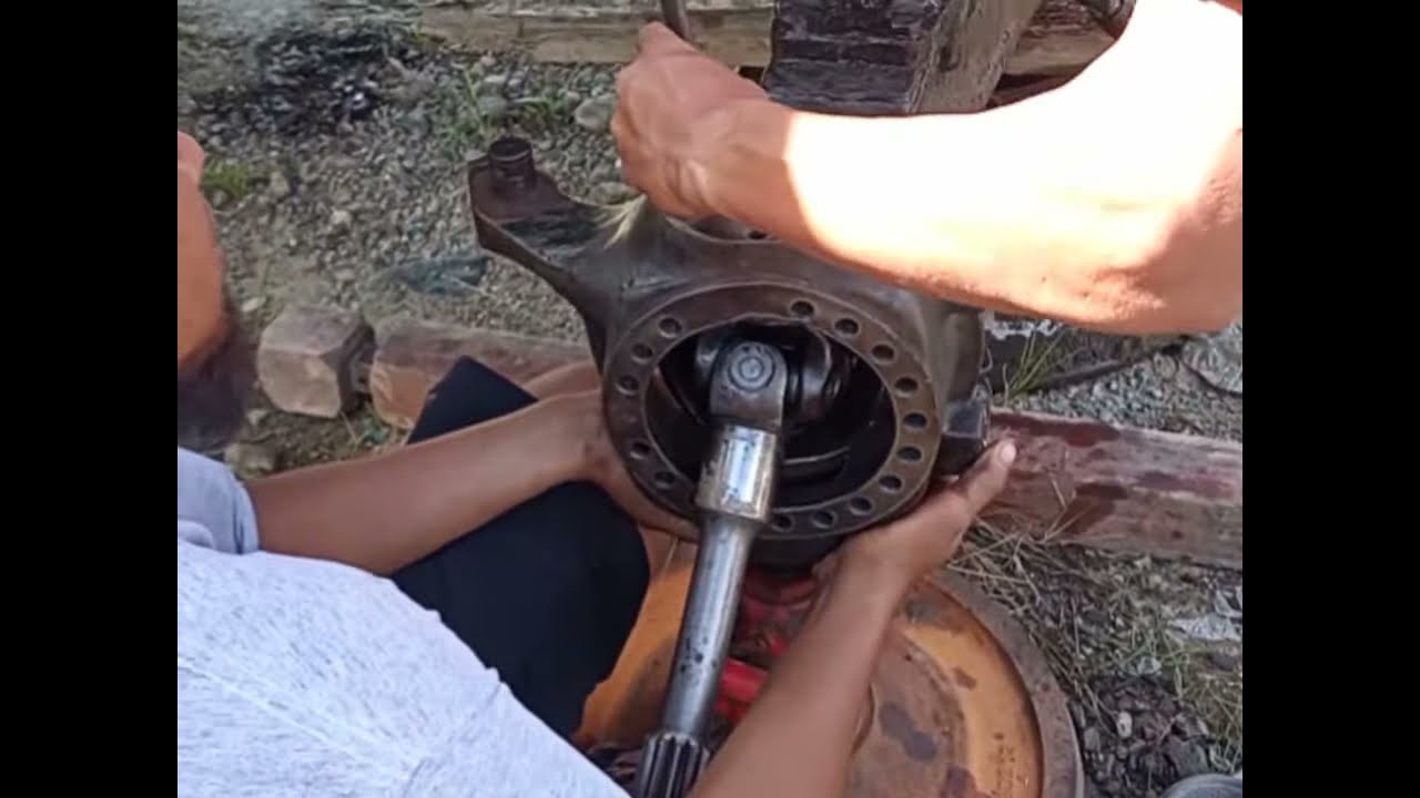 Backhoe wheel type || Axle replacement || Change new bearing and oil seal