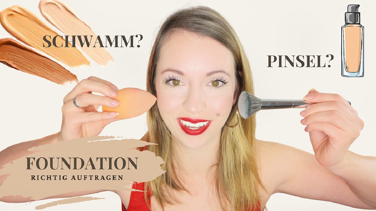 FOUNDATION richtig auftragen mit Pinsel & Schw&auml;mmchen I Schminktipps f&uuml;r Anf&auml;nger