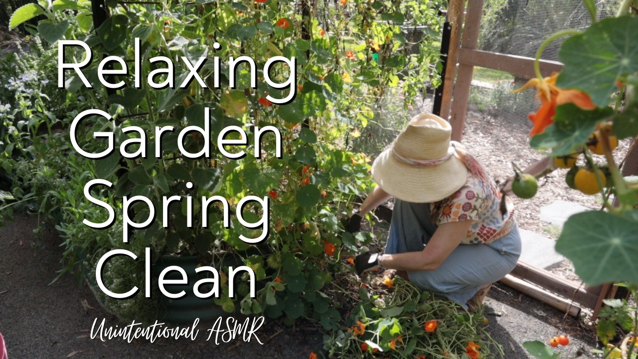 Unintentional ASMR 🦋 Super-Relaxing - Spring Clean the Garden With Me. No talking. Nature sounds.
