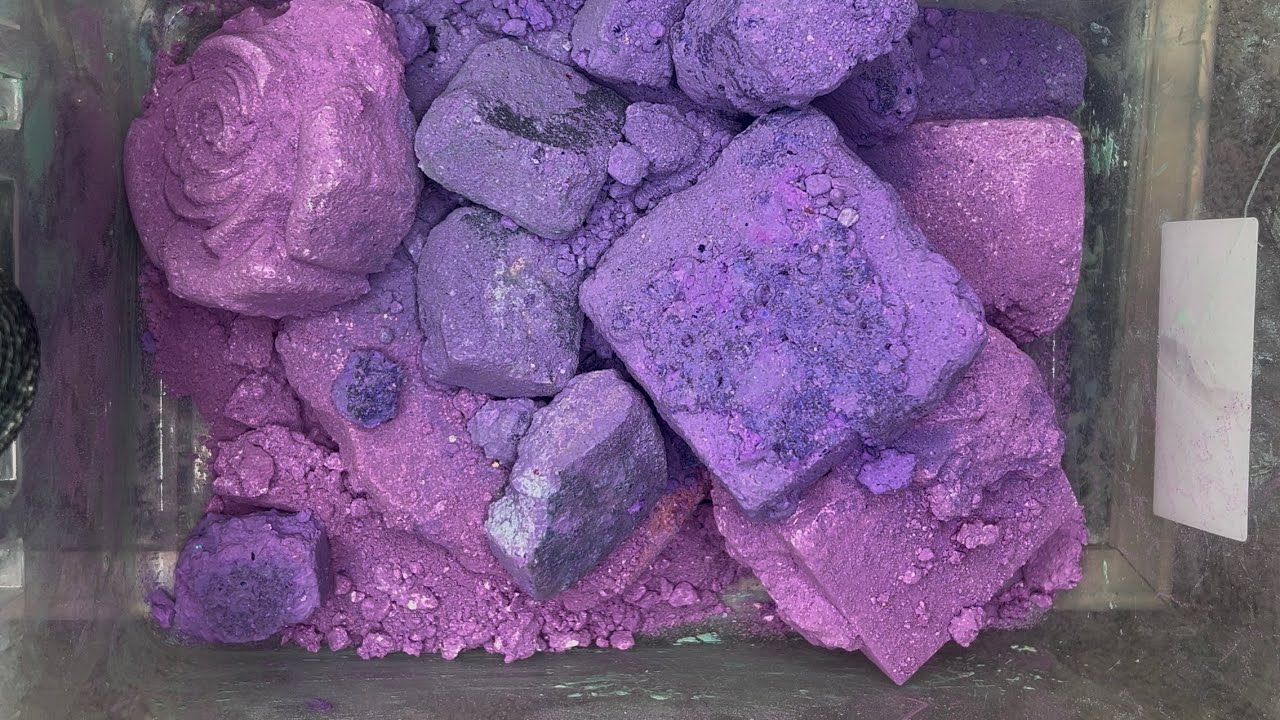 Dusty Soft Crispy Dyed Purple Reforms Crushing | GYM CHALK | ASMR