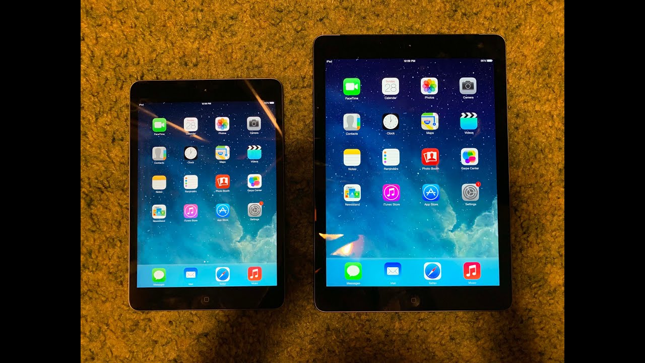 IOS 7 iPad Mini 2 vs iPad Air 1