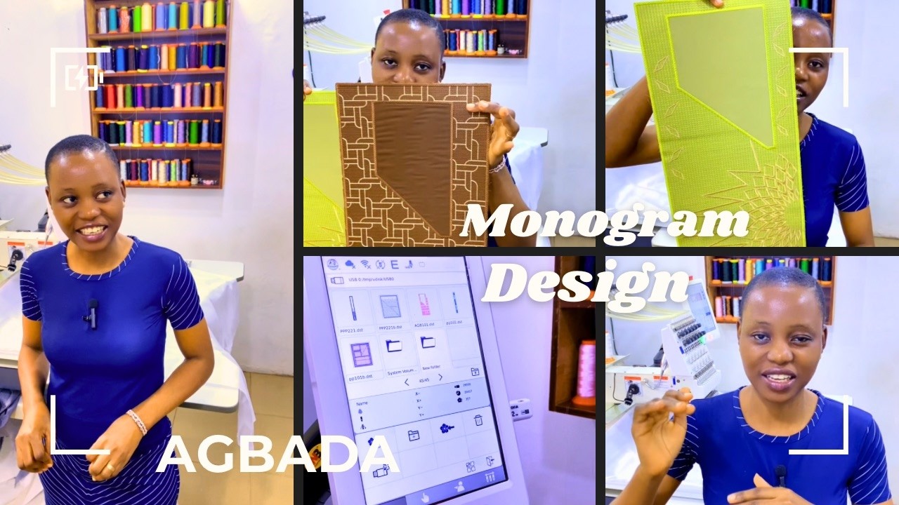 A day in my monogram studio| Behind the Scenes creative process.Agbada design.#monogram #embroidery