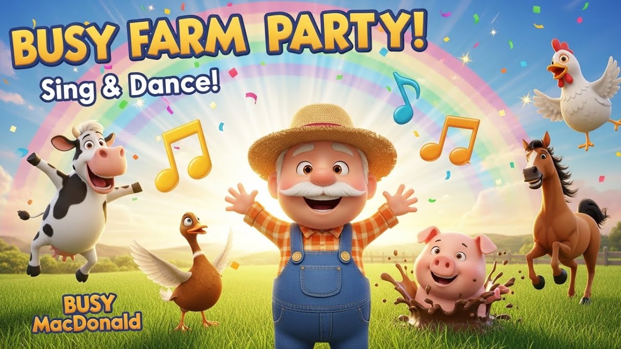 Old MacDonald’s Busy Farm | Animal Sounds & Farm Dance Song for Kids