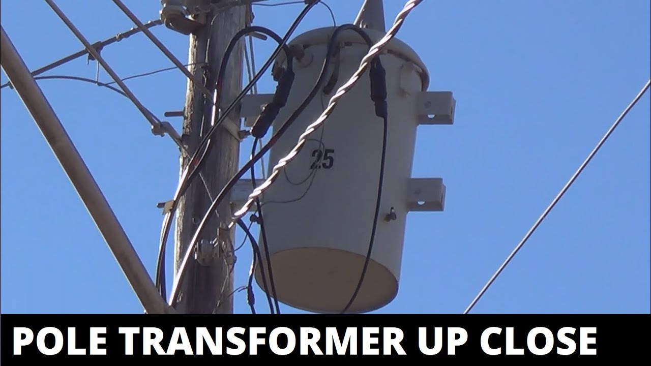 Up close look at distribution pole transformers