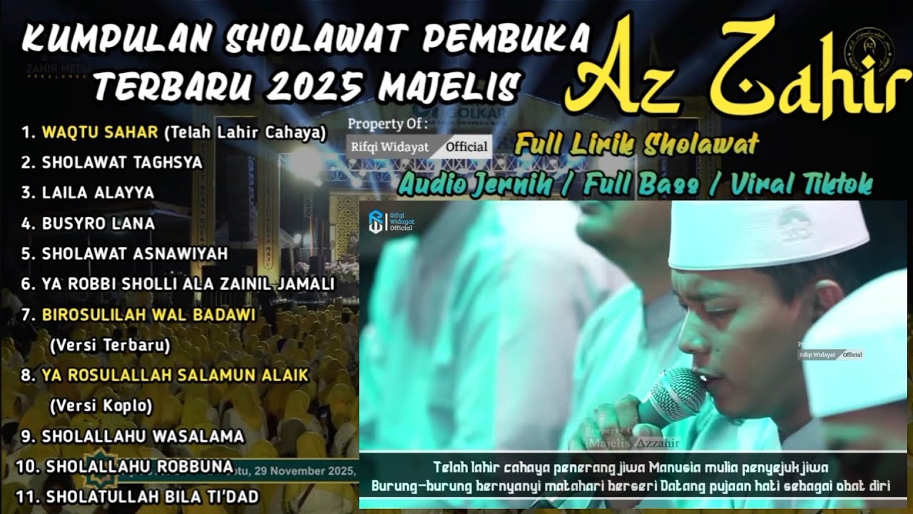 Full Album Sholawat Pembuka Majelis Az Zahir Terbaru 2025| Waqtu Sahar | Full Lirik Arab [Part 22]