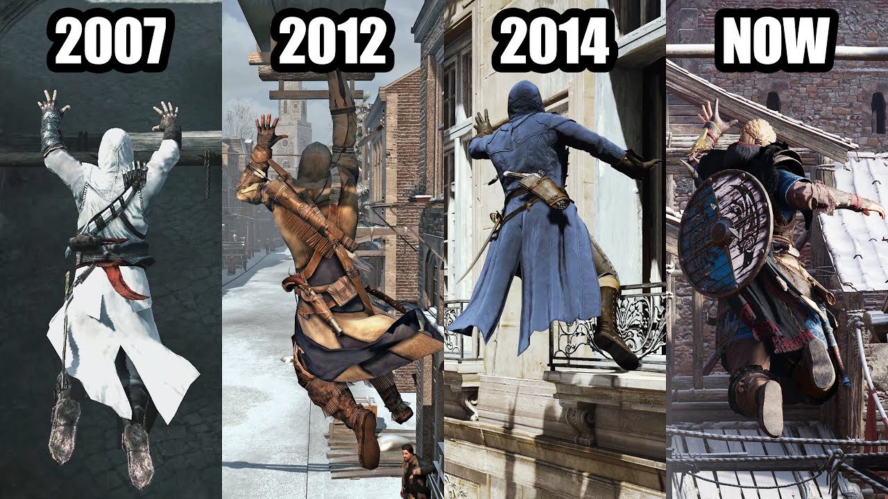 Evolution of Parkour in Assassin's Creed Games 2007-Now (4K 60FPS)