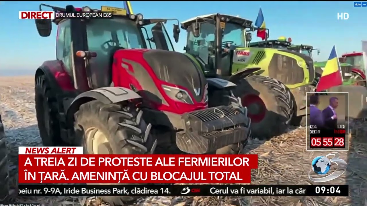 A treia zi de proteste ale fermierilor în țară. Amenință cu blocajul total