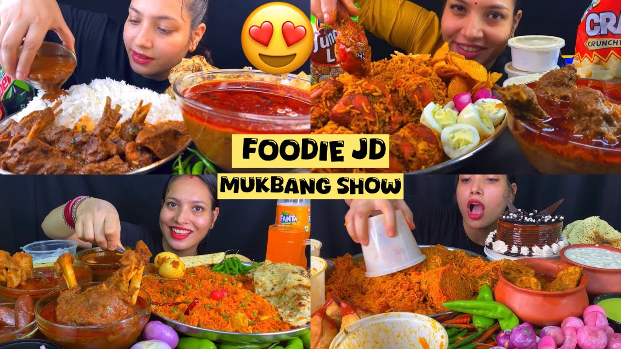 Asmr Eating mutton curry with rice, Spicy Chicken Biryani 🔥🥵😋😋, Mutton Leg Curry, Raita, Foodie Jd
