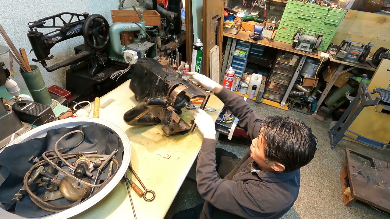NIPPY革漉き機分解編　Nippy leather skiving machine disassembly
