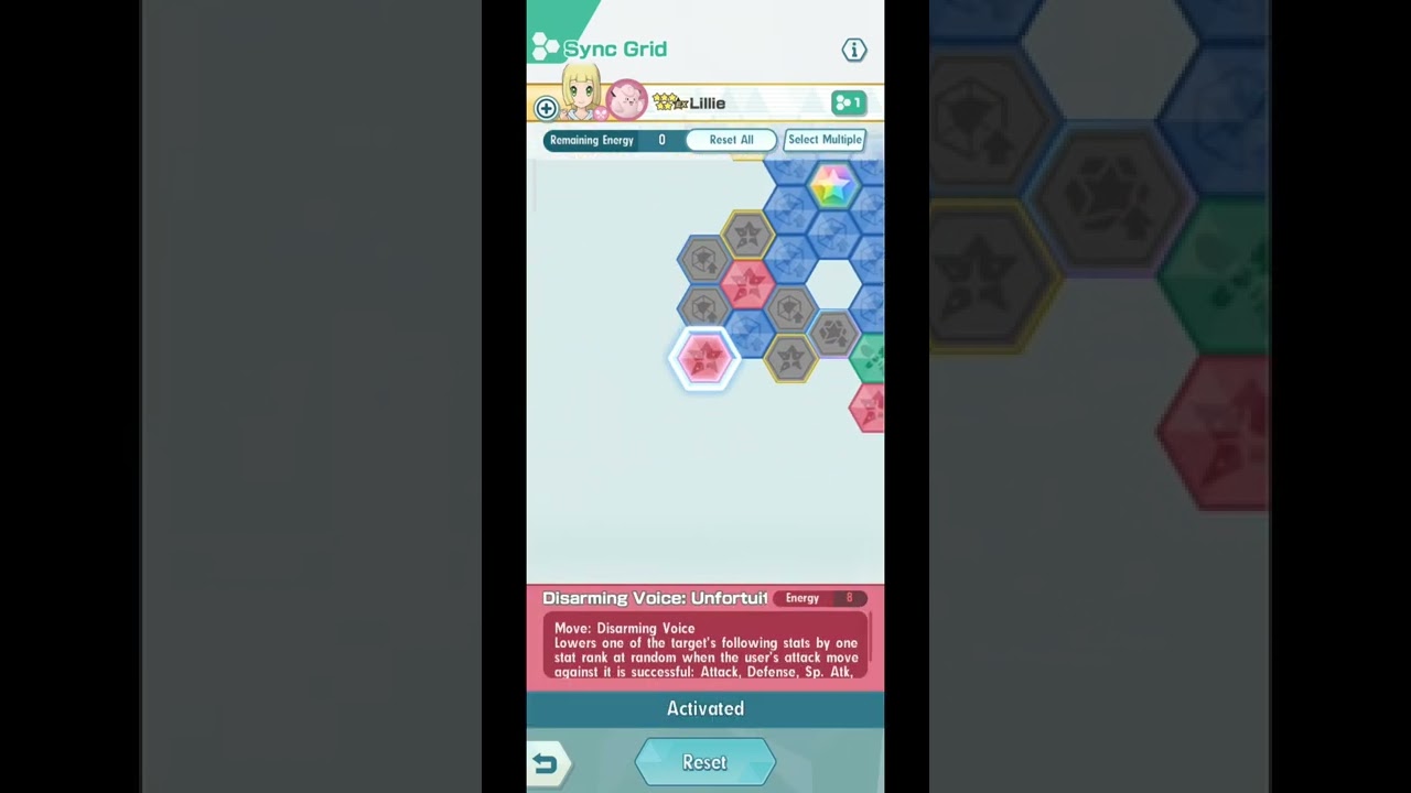Pokemon Masters Ex Lillie 3/5 Sync Grid