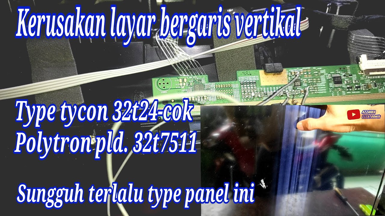cara mengatasi layar keluar garis vertikal type layar 32t24-cok