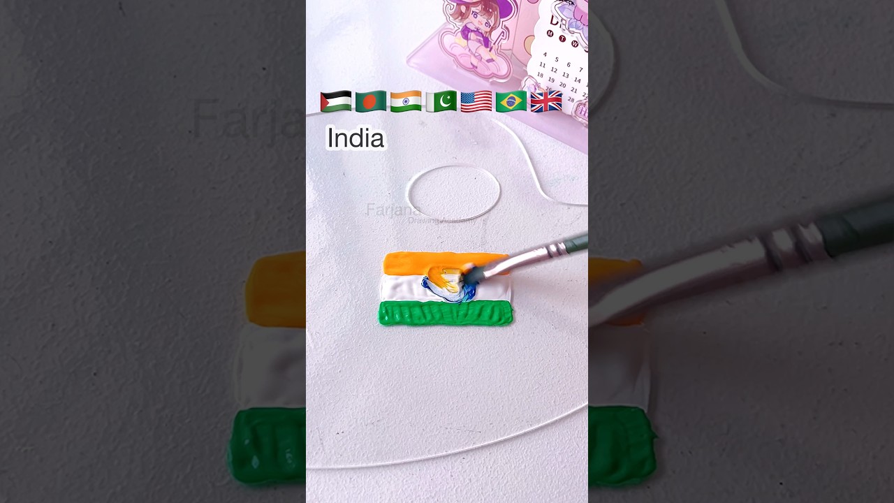 Color mixing with 7 country flags #art #colormixing #satisfying #shorts