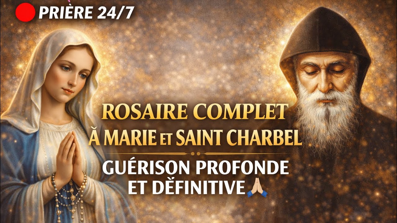 PRIÈRE 24/7🔴 CHAPELET à la VIERGE MARIE et SAINT CHARBEL Pour Une GUÉRISON PROFONDE❤️