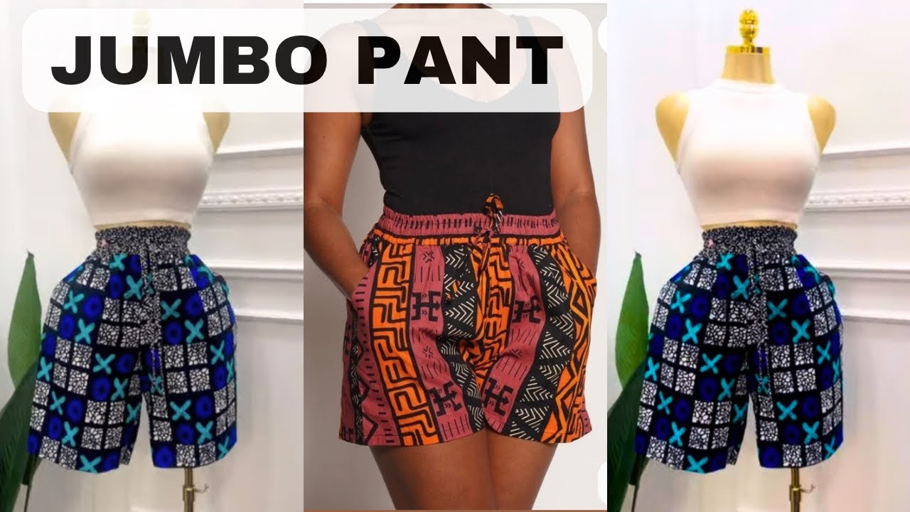 How to cut and sew this trendy JUMBO Short pant with Elastic waistband and A Drewstrain