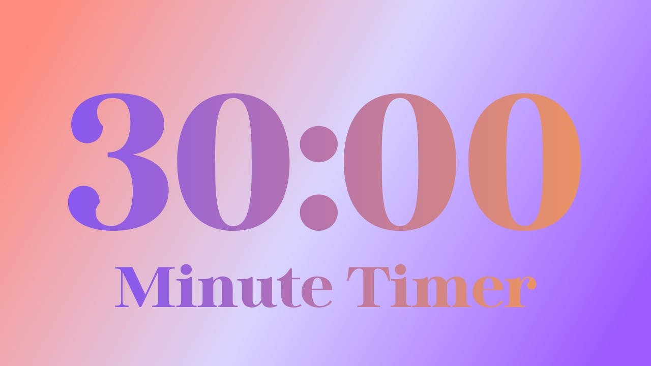 30-Minute Gradient Timer | Purple & Orange | Study, Work & Relax