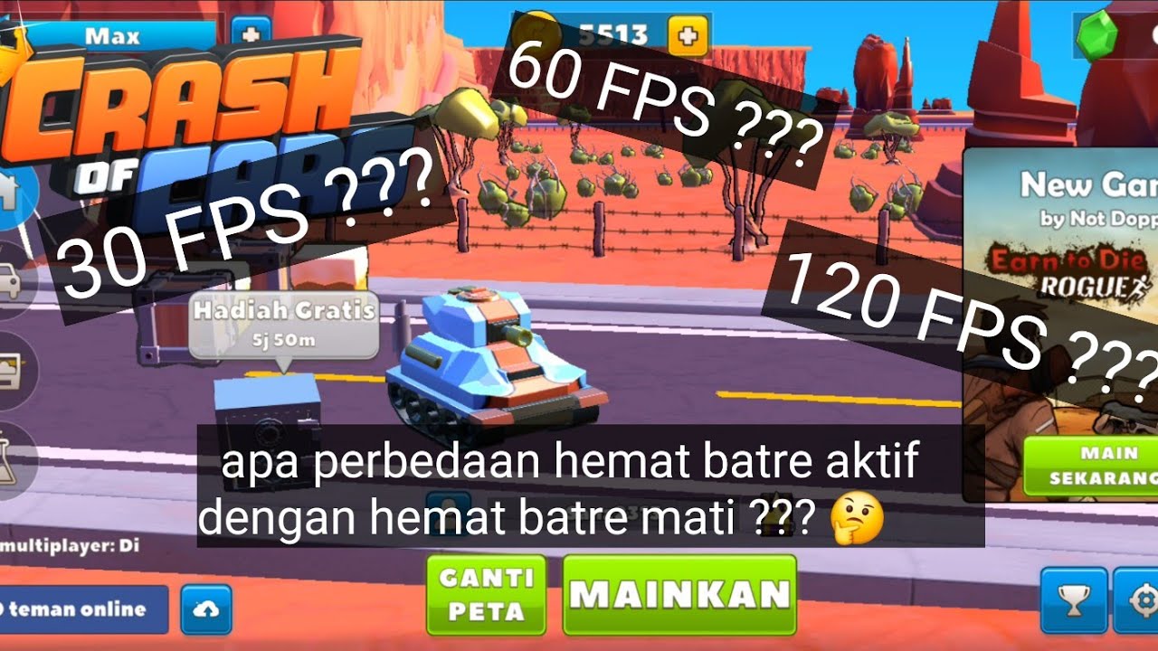 Save Battery ON vs Save Battery OFF 🤔 | Crash of cars