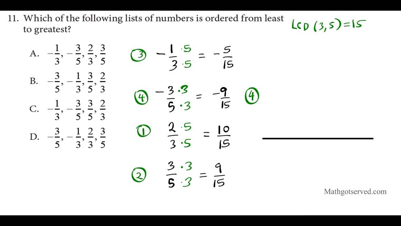 Accuplacer Elementary Algebra pt III #11 to 20