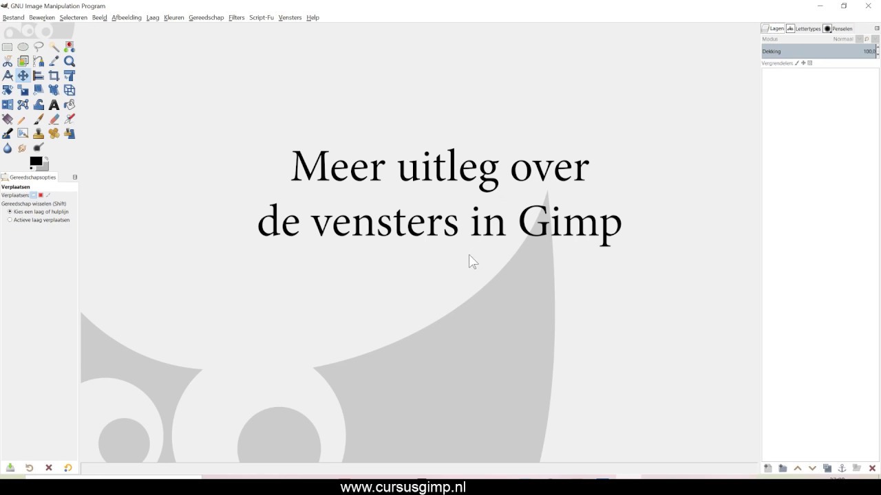 Gimp vensters beheer