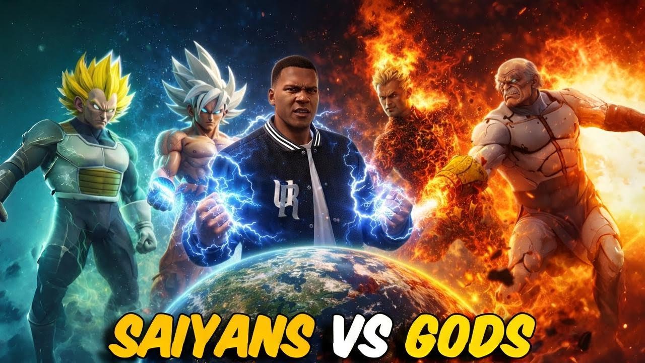Franklin Found His Friend VEGETA and Enemy Fire GOD in GTA 5 | SAIYANS VS GODS