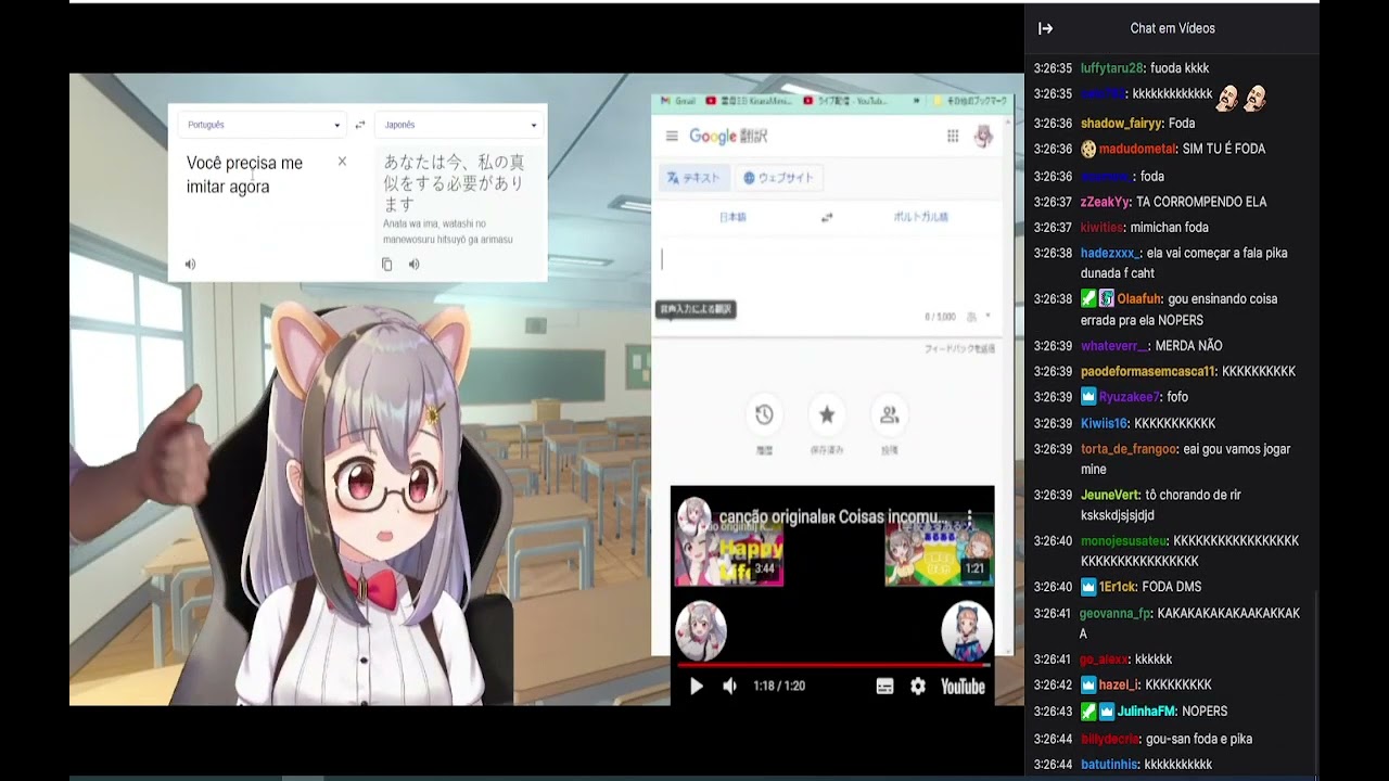5 minutos da Mimi-chan imitando o Goularte.