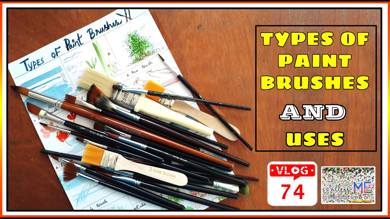 My 4 secret BRUSHES😉|Types of paint brushes and it's uses|Malayalam(eng sub)| Artless me